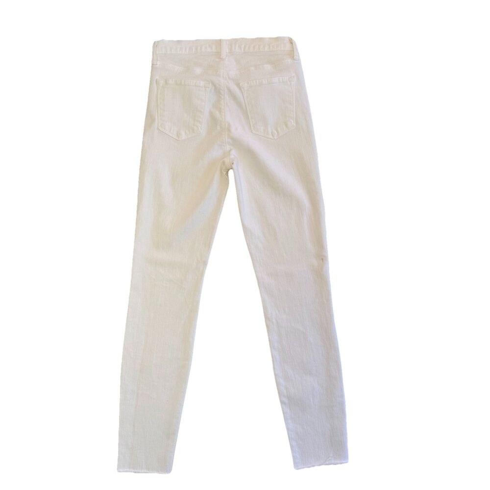 J Brand Maria Womens 26 White High Rise Skinny Denim Pants Jeans Raw Hem Frayed - Picture 3 of 14